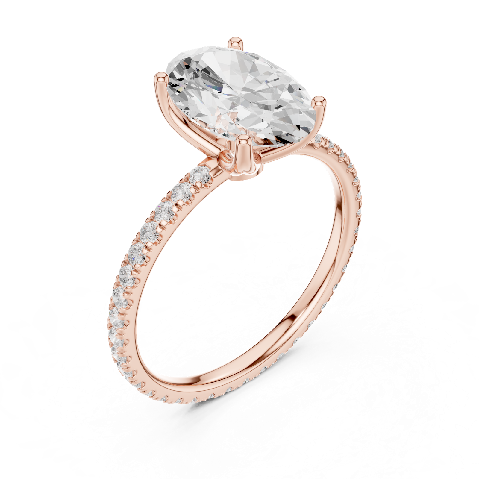 Gold Jewelry L36-16, Oval center stone, Rose Gold, view 2