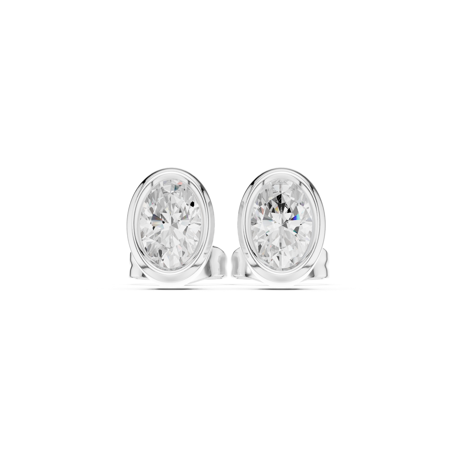Gold Jewelry DDER-001, Oval center stone, White Gold, view 4