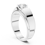14K Solid Gold Lab Diamond Solitaire Ring, White Gold, view 1
