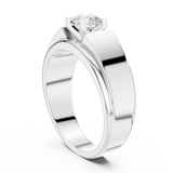 14K Solid Gold Lab Diamond Solitaire Ring, White Gold, view 1