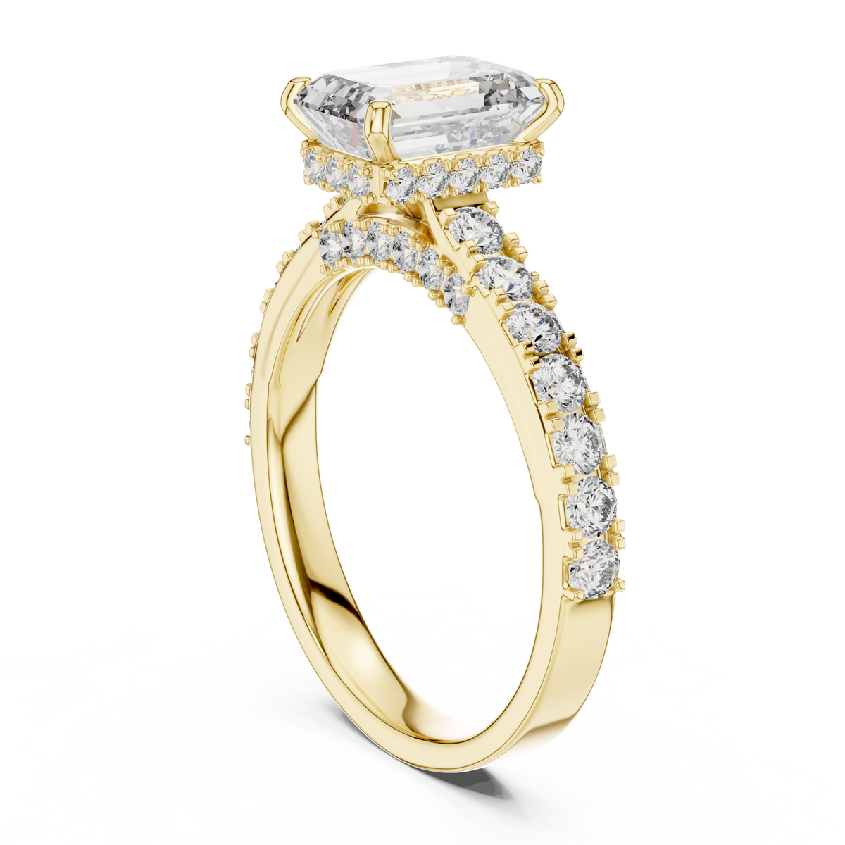 14K Solid Gold Lab Diamond Solitaire Ring, Yellow Gold, view 1