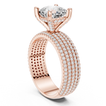 Gold Ring, Cushion center stone, Rose Gold, view 1