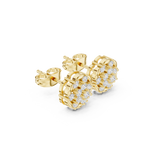 Gold Earrings AGDER-353, Yellow Gold, view 1