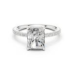 Gold Jewelry L36-16, Radiant center stone, White Gold
