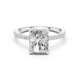 Gold Jewelry L36-16, Radiant center stone, White Gold