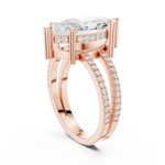 Gold Jewelry L36-13, Marquise center stone, Rose Gold, view 1