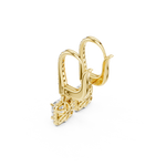 Gold Jewelry DDER-034, Princess center stone, Yellow Gold, view 2