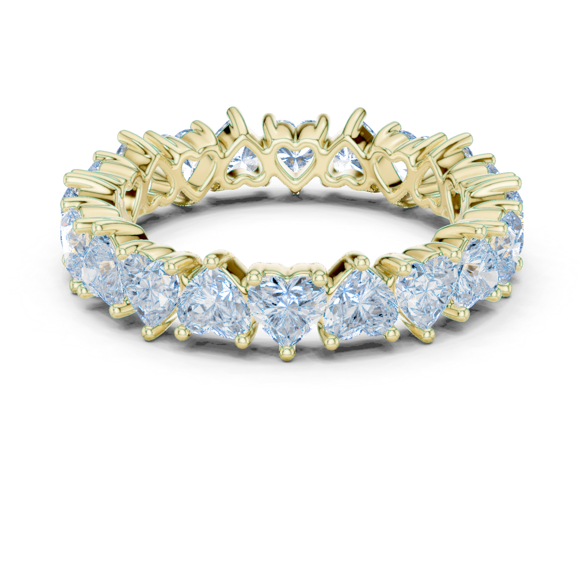 14K Solid Gold Lab Diamond Eternity Ring, Yellow Gold