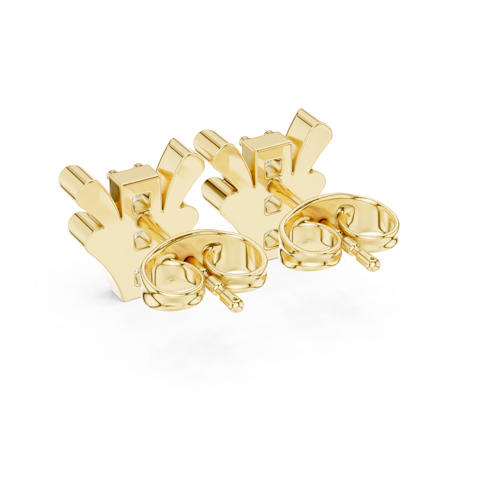 Gold Earrings 9-10067E, Yellow Gold, view 3