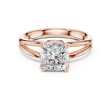 Gold Jewelry L36-7, Cushion center stone, Rose Gold, view 4