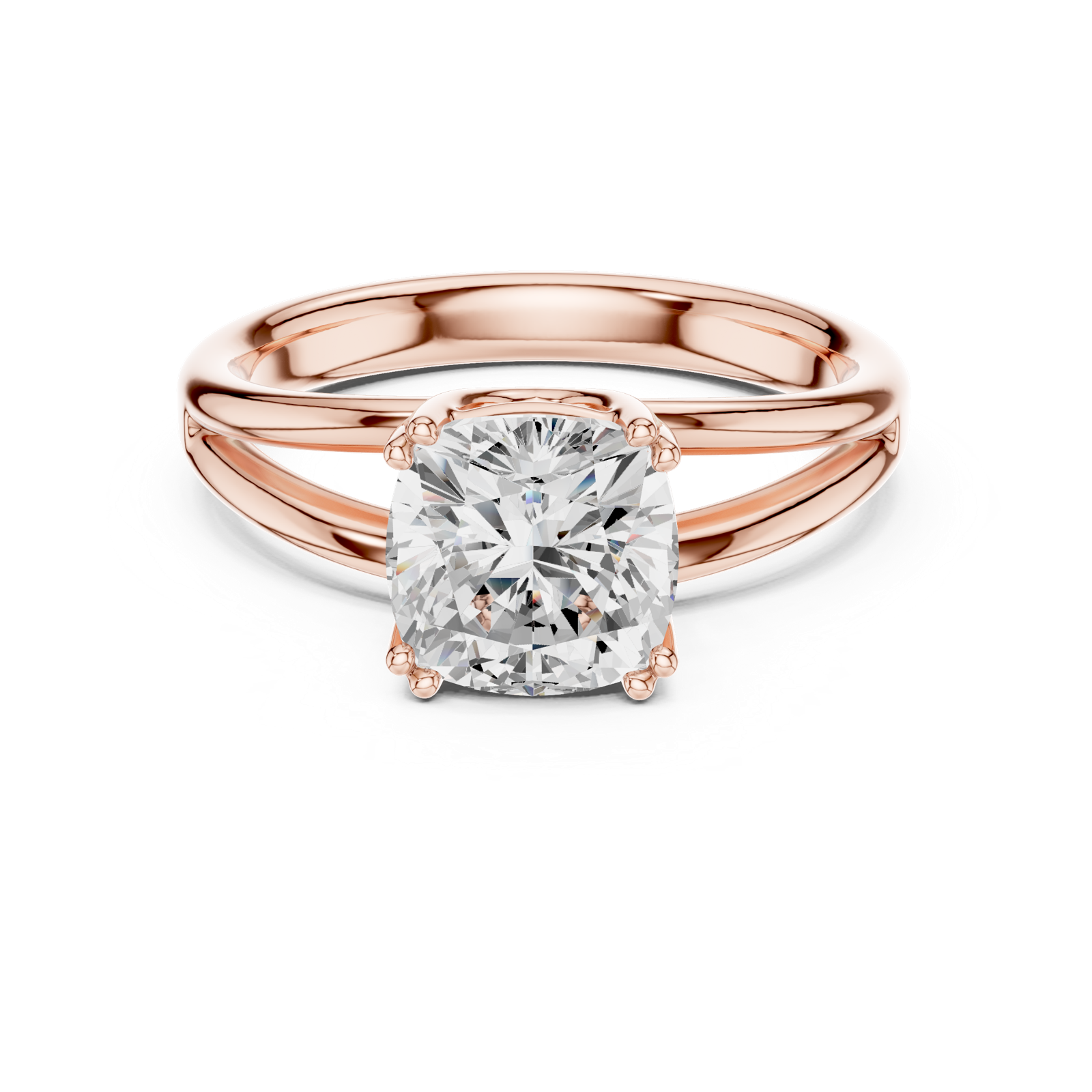 Gold Jewelry L36-7, Cushion center stone, Rose Gold, view 4