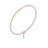 14K Solid Gold Lab Diamond Tennis Necklace, Rose Gold