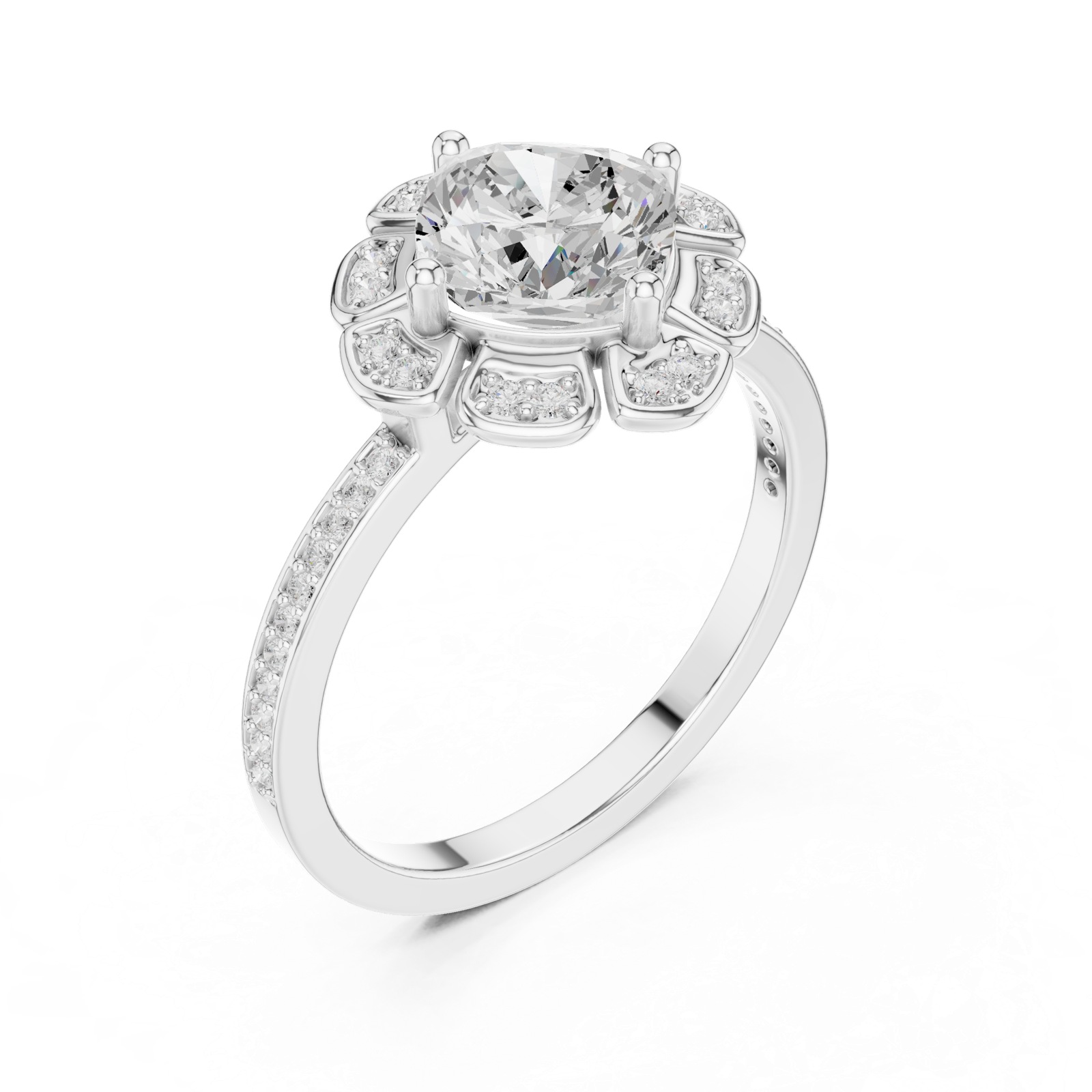 Gold Ring DDLR-363, White Gold, view 2