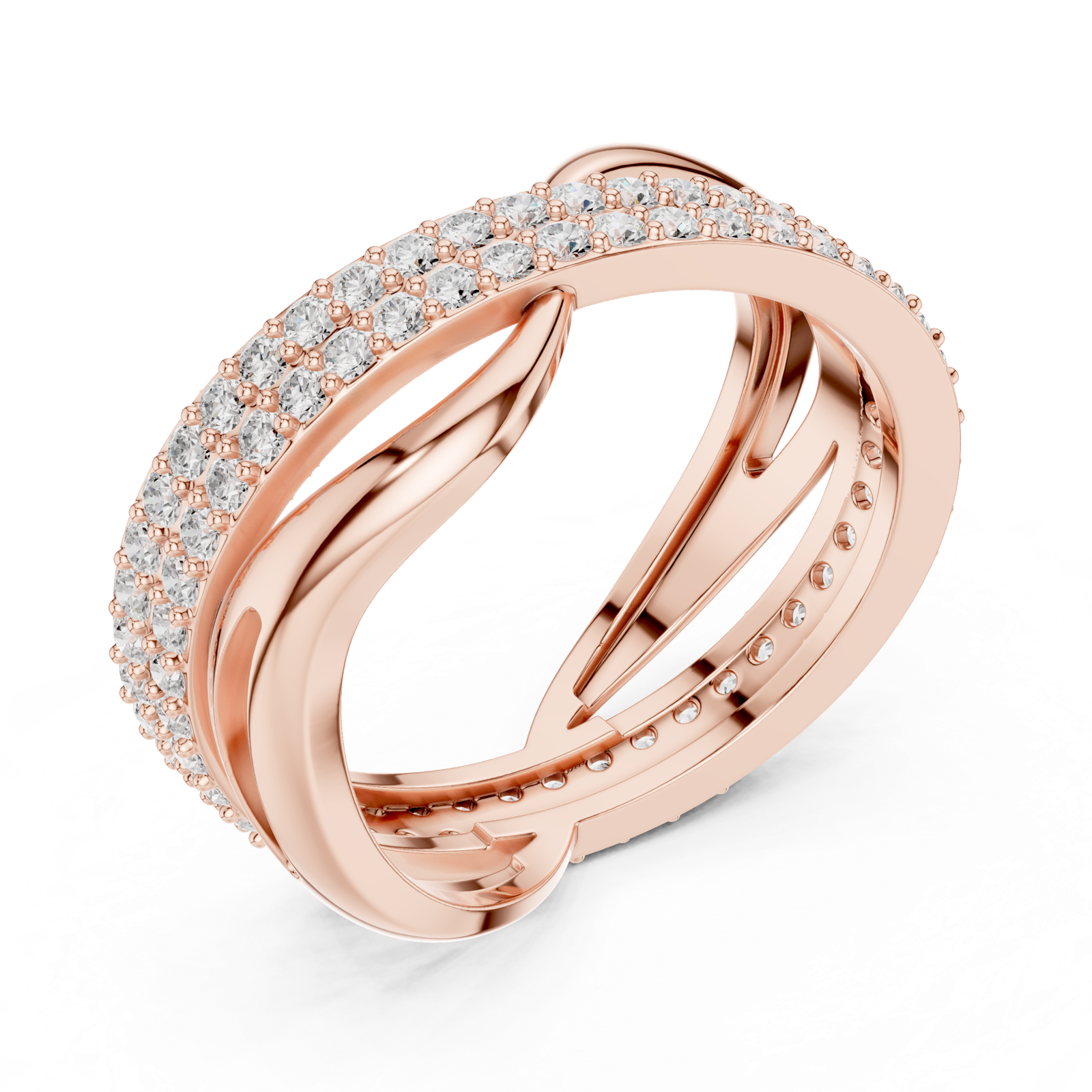 Gold Ring R23, Rose Gold, view 2