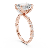Gold Ring DDLR-167, Emerald center stone, Rose Gold, view 1
