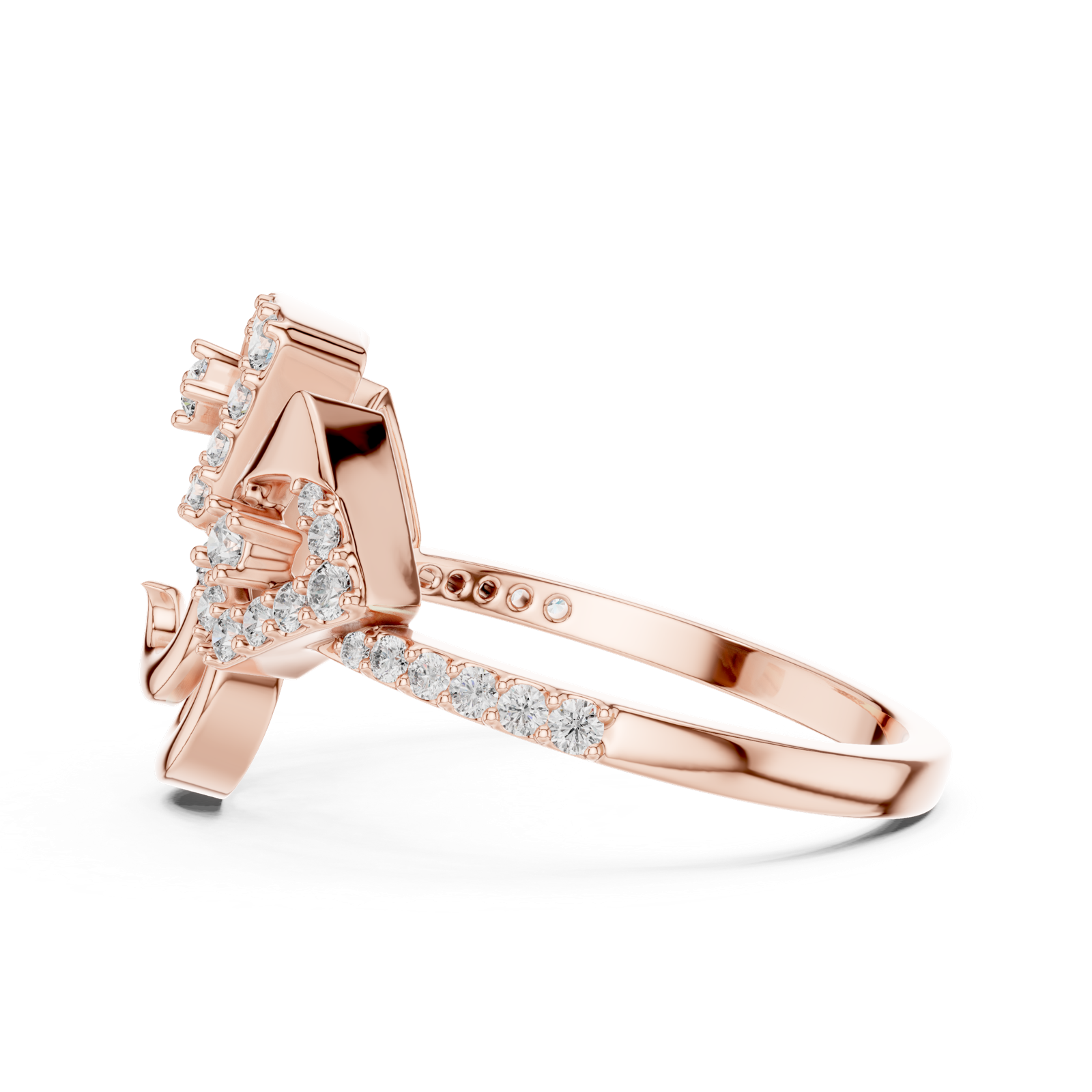 Gold Ring LR-01 (70), Rose Gold, view 3