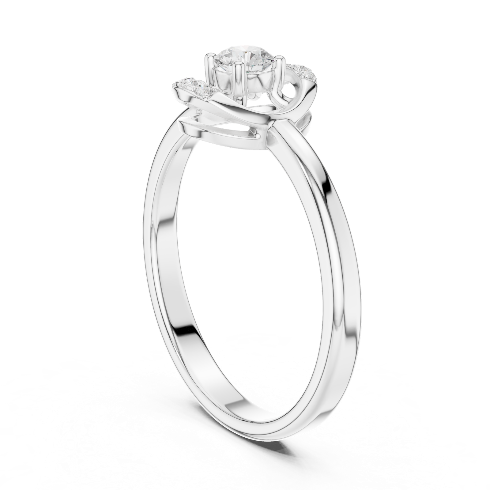 Gold Ring DDLR-844, White Gold, view 1
