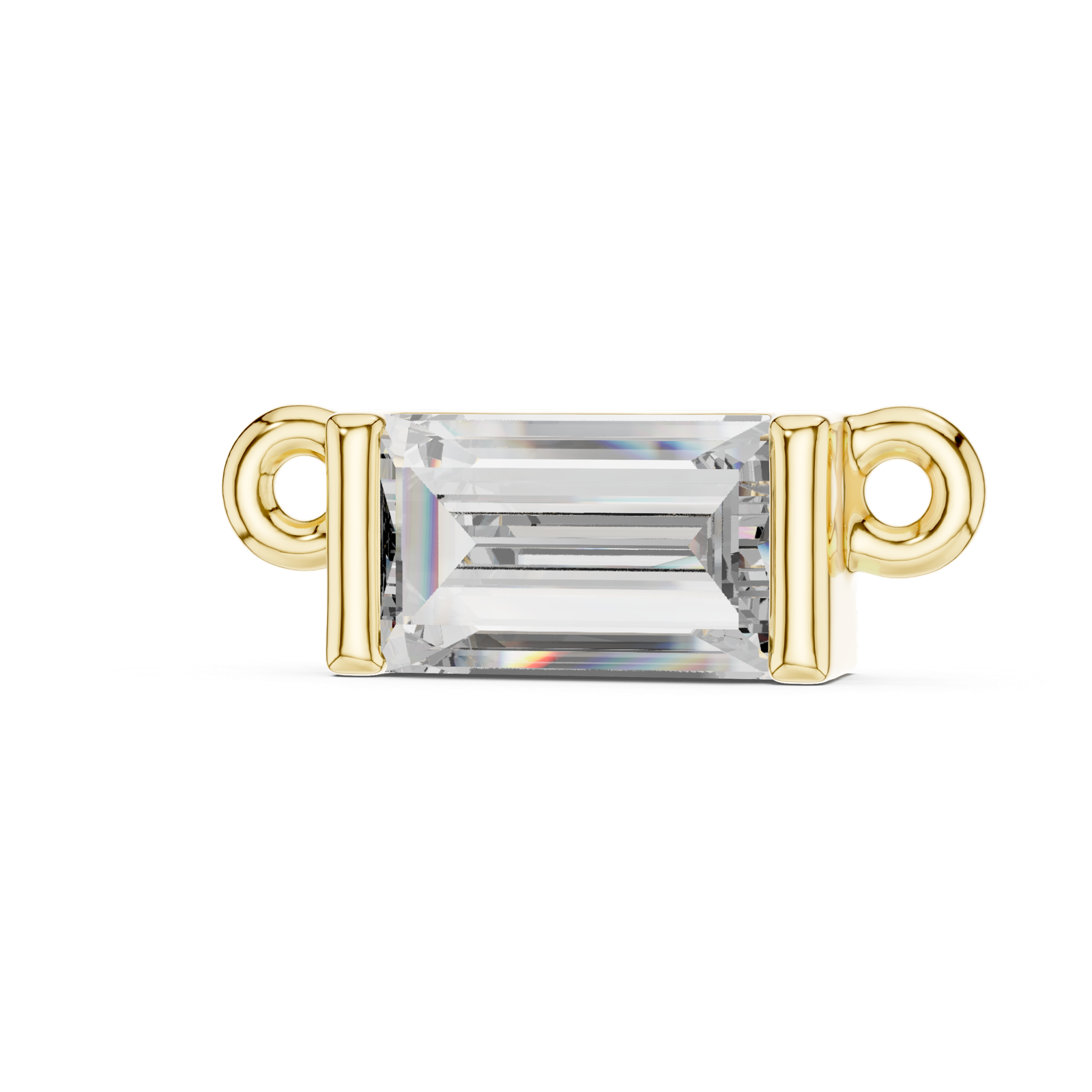 14K Solid Gold Lab Diamond Solitaire Pendant Necklace, Yellow Gold, view 2