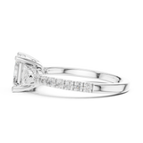 Gold Ring, Asscher center stone, White Gold, view 3