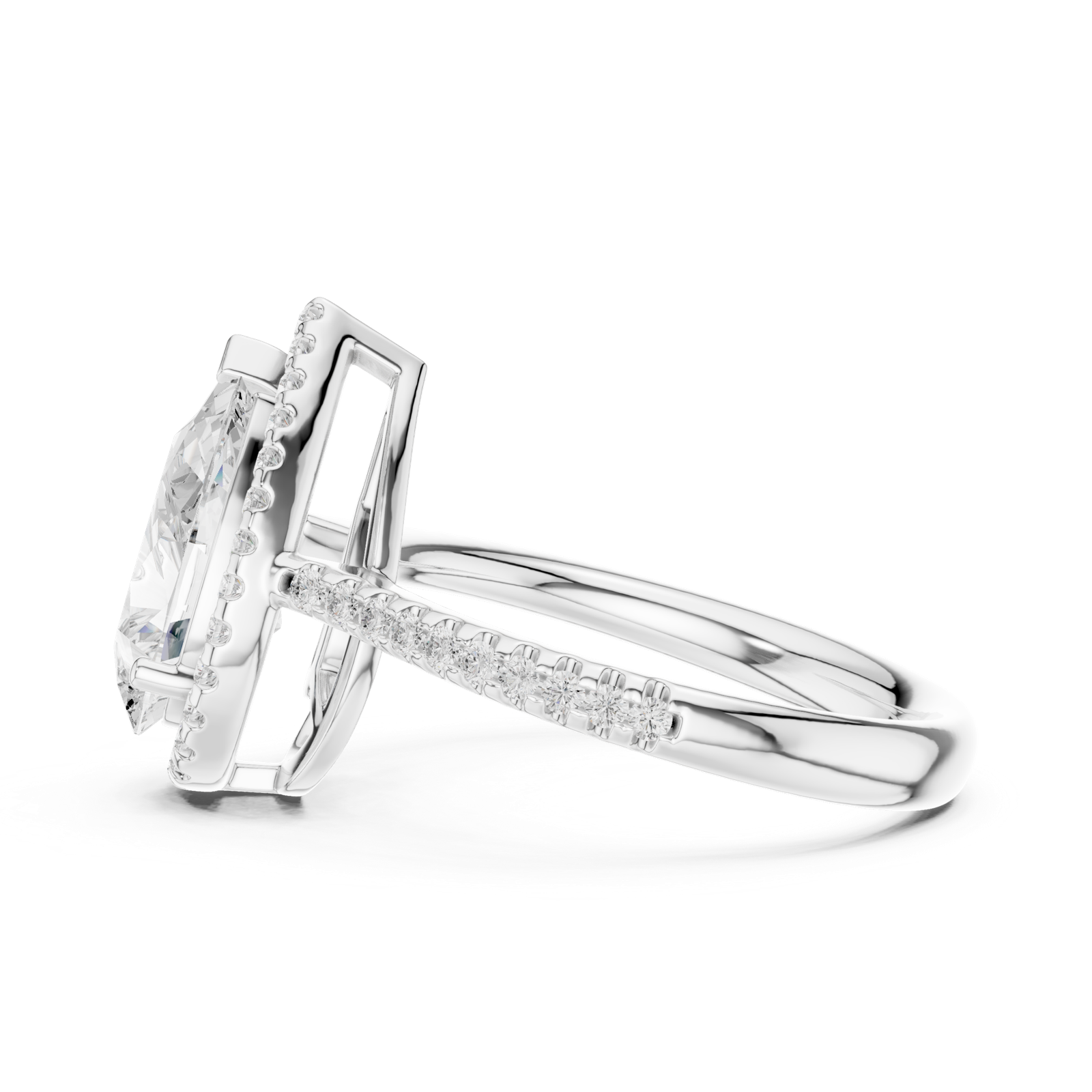 Gold Ring DDLR-747, White Gold, view 3