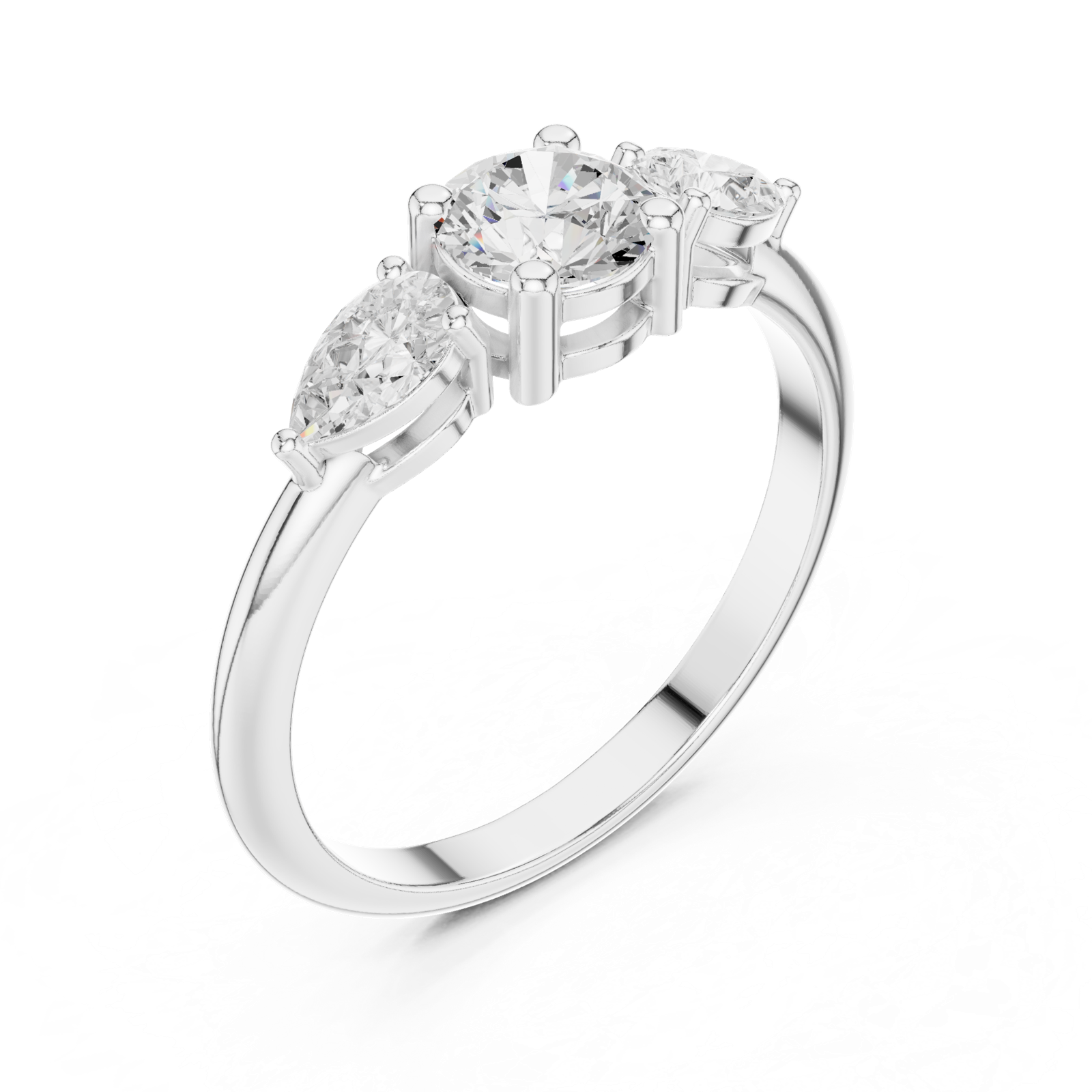 Gold Ring JLR-99, White Gold, view 2