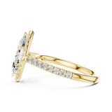 Gold Ring DDLR-118, Marquise center stone, Yellow Gold, view 3