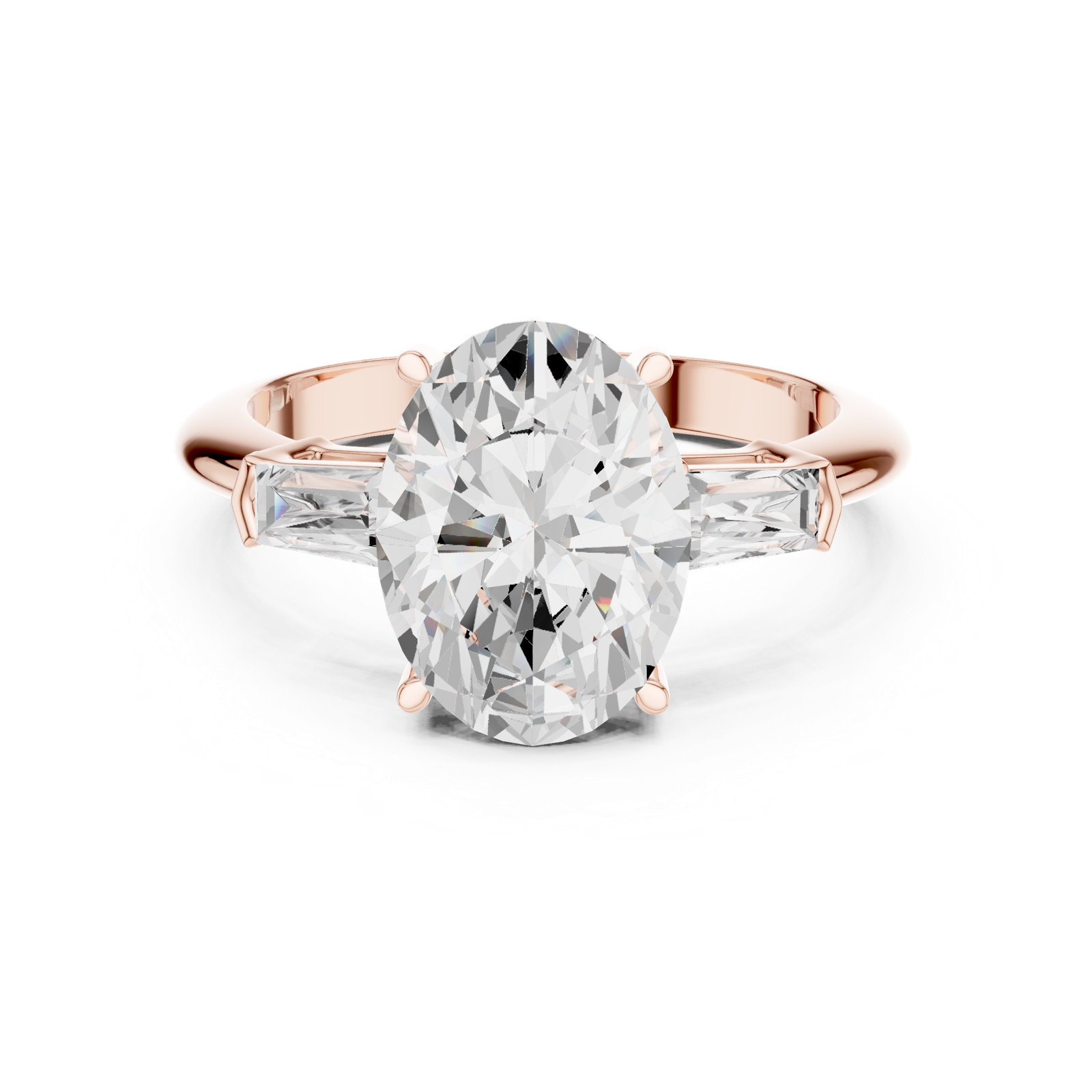 Gold Jewelry L35-67, Oval center stone, Rose Gold, view 4