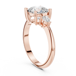 Gold Jewelry, Cushion center stone, Rose Gold, view 1