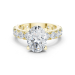 Gold Jewelry L35-63, Oval center stone, Yellow Gold