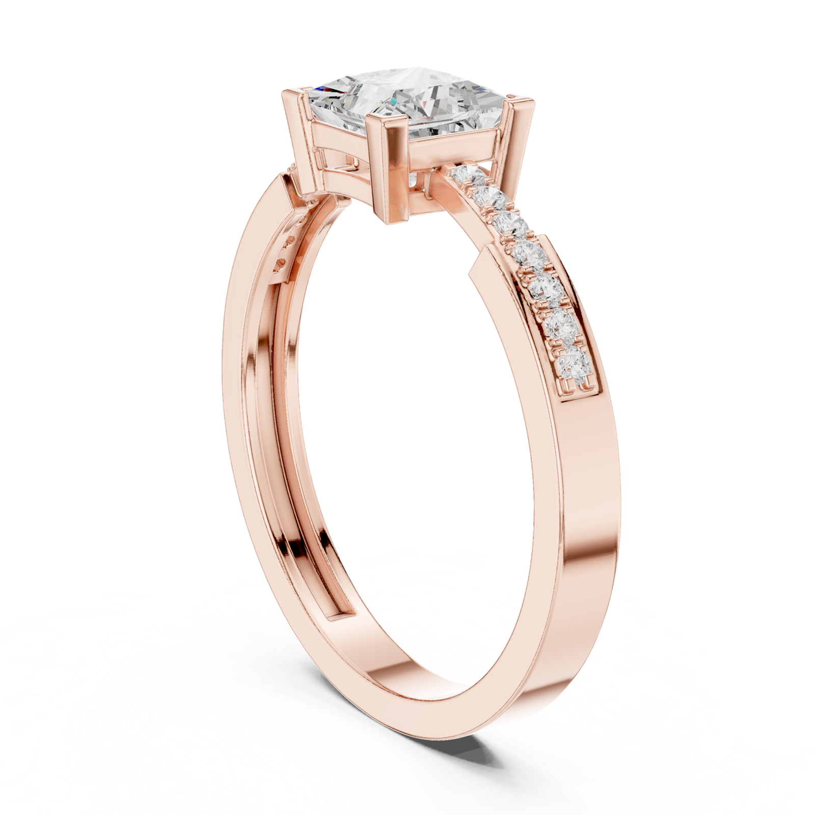 Gold Ring HLR-256, Rose Gold, view 1