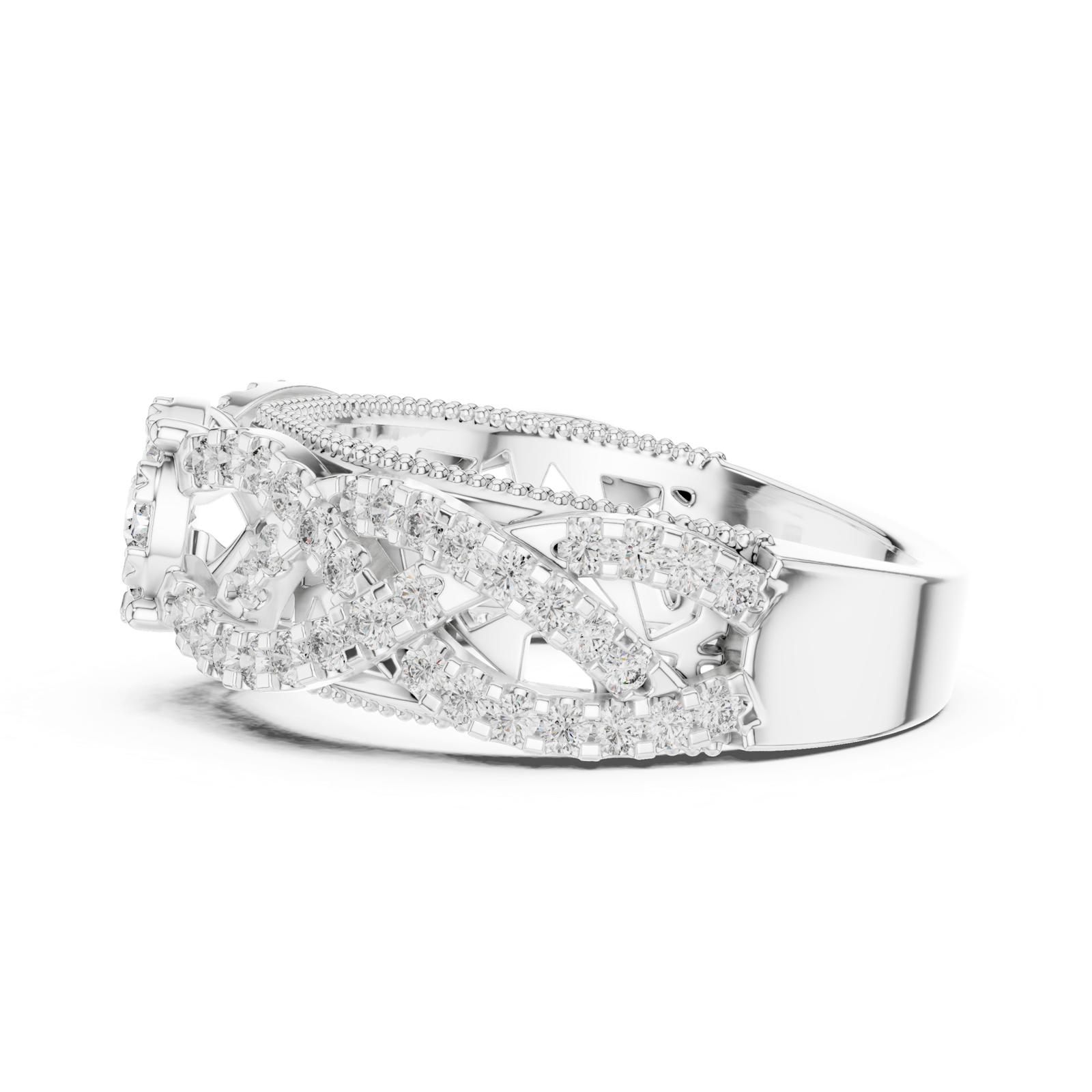 Gold Ring 19-120009L, White Gold, view 3