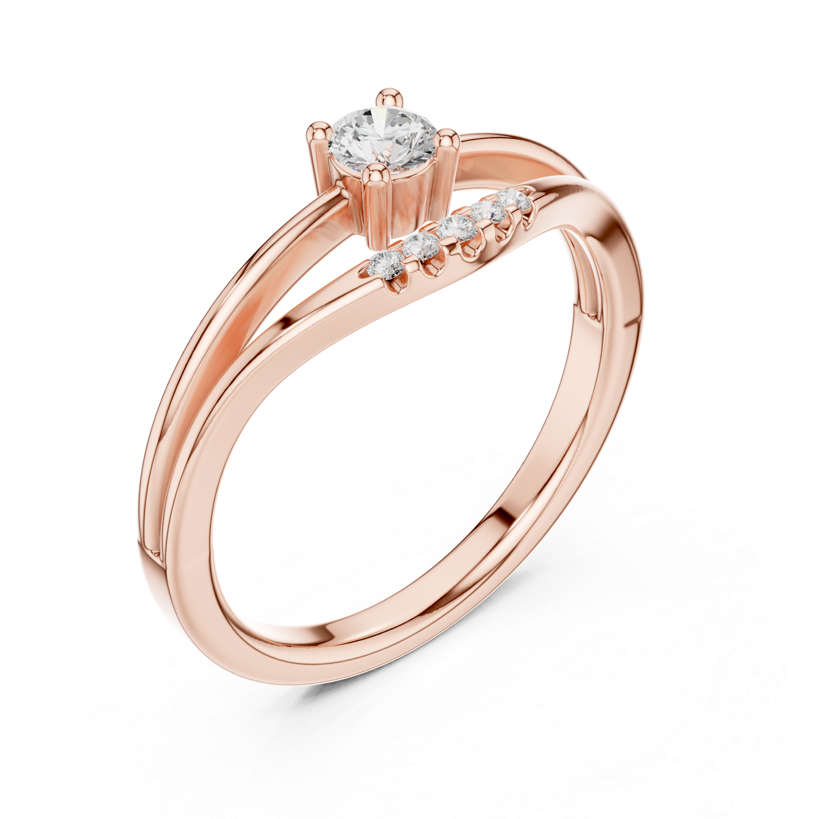 Gold Ring DDLR-830, Rose Gold, view 2