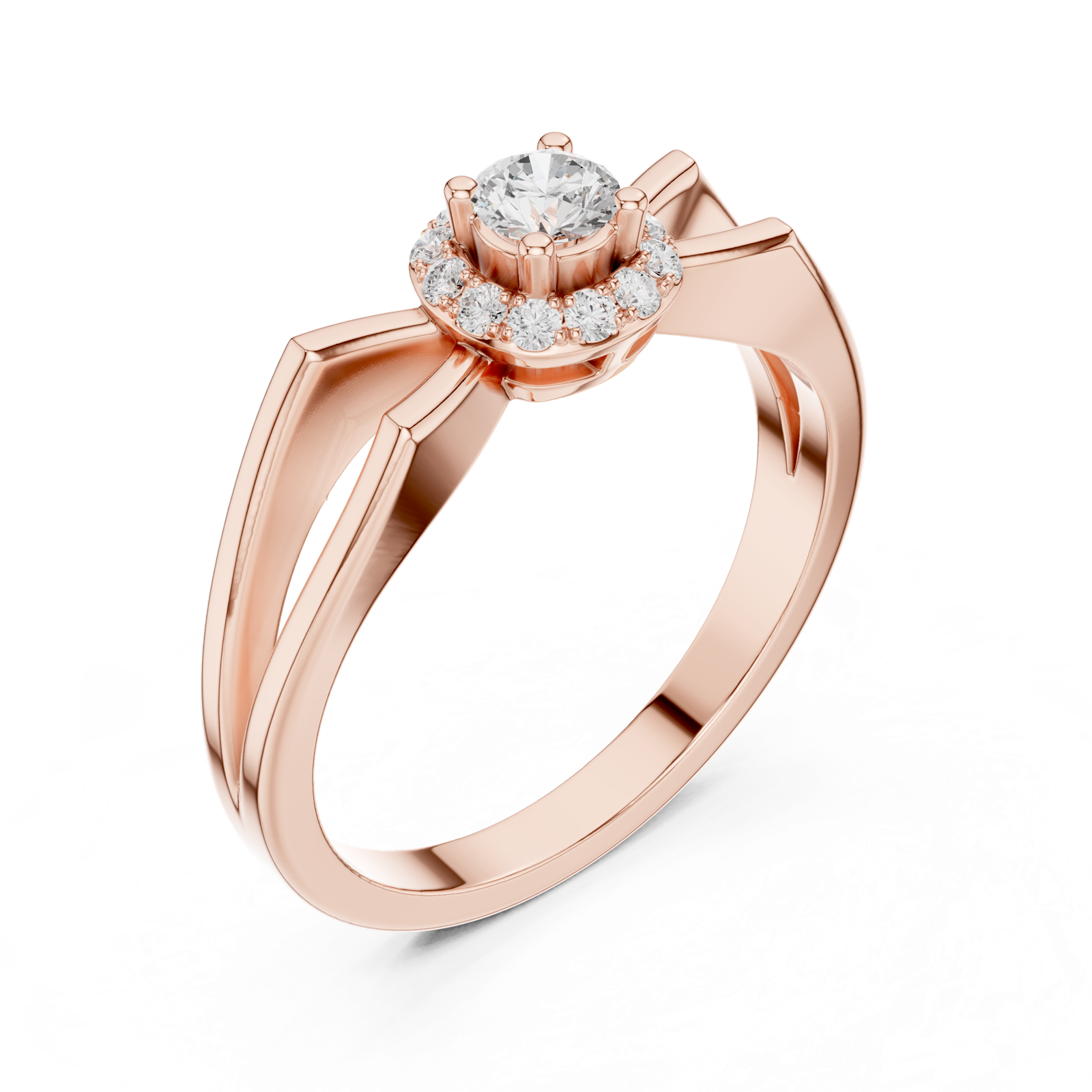 Gold Ring DDLR-837, Rose Gold, view 2