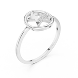 Gold Ring DR-6233, White Gold, view 2