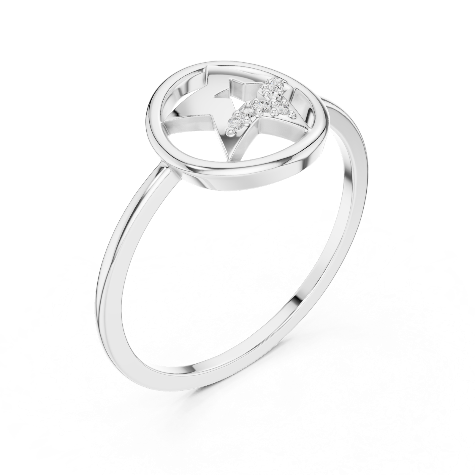Gold Ring DR-6233, White Gold, view 2