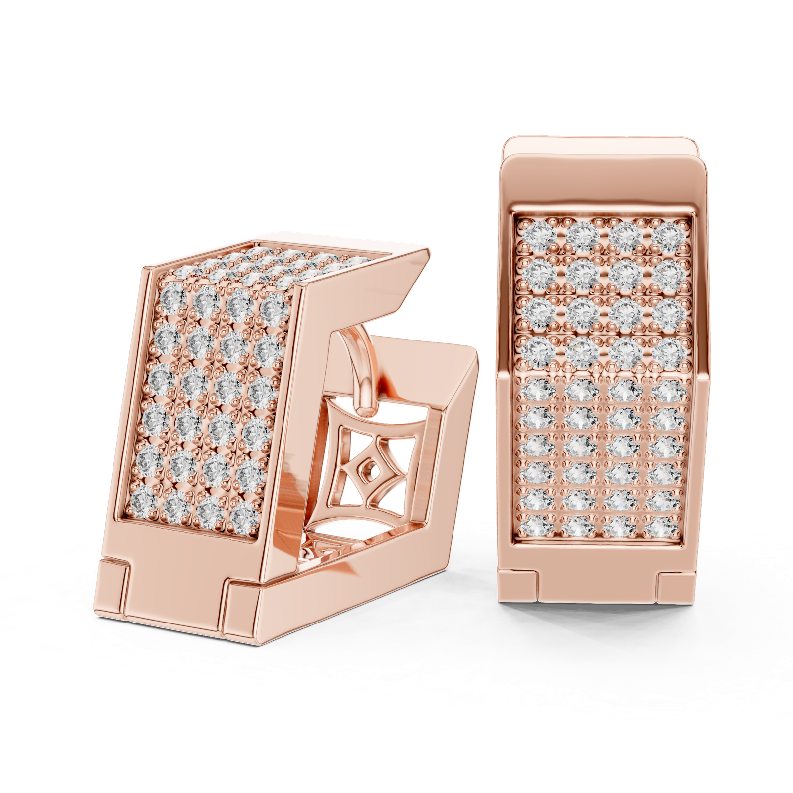 Gold Earrings L03-5, Rose Gold, view 1