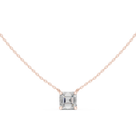 Gold Jewelry, Asscher center stone, Rose Gold, view 4