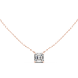 Gold Jewelry, Asscher center stone, Rose Gold, view 4