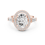 Gold Ring DDLR-342, Oval center stone, Rose Gold, view 4