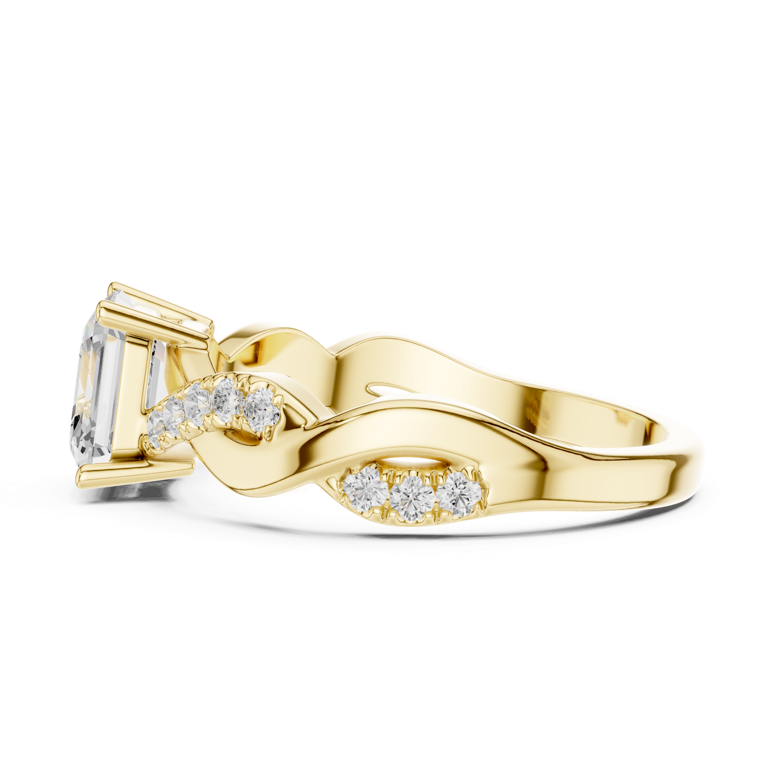 Gold Ring DDLR-1112, Yellow Gold, view 3