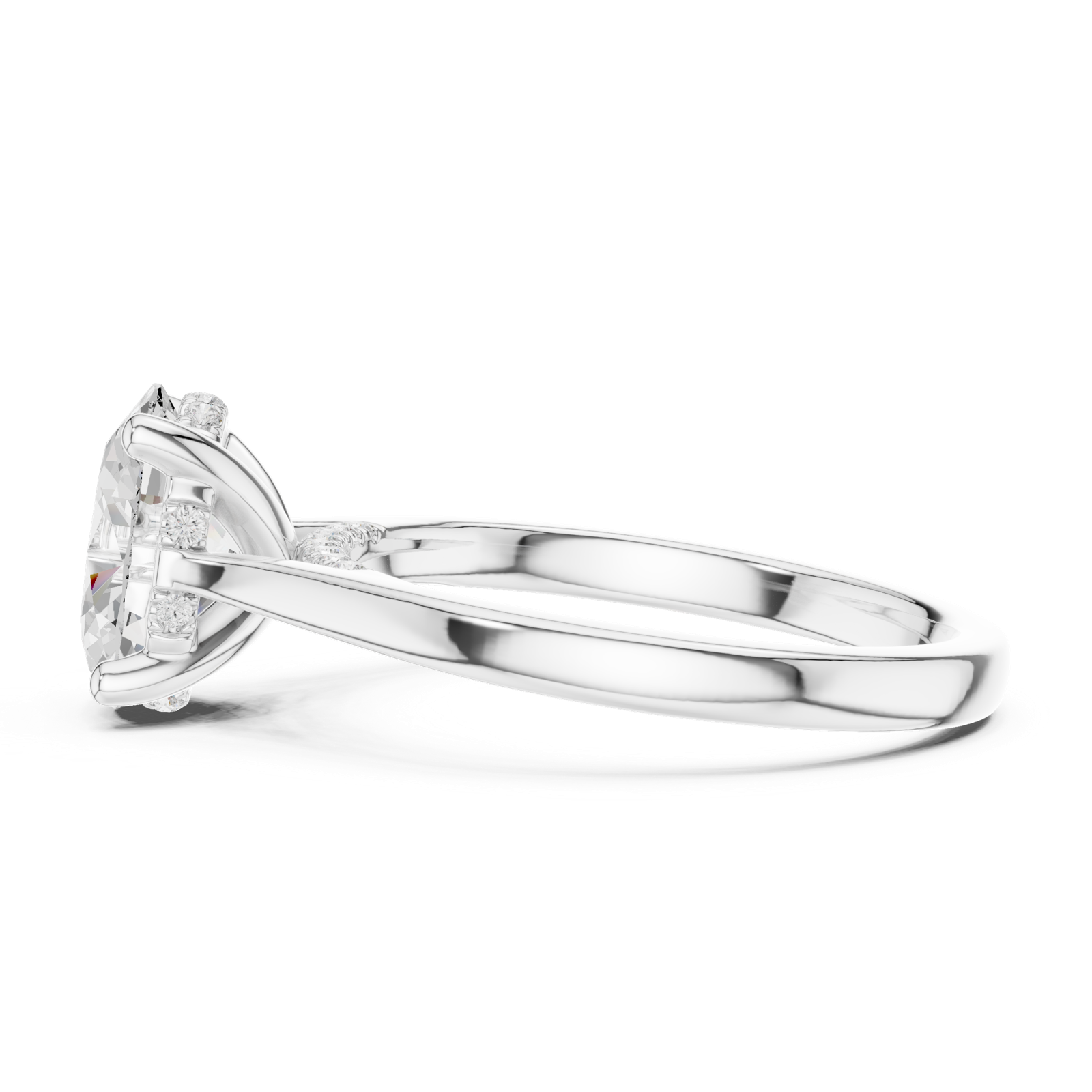 Gold Ring DDLR-986, White Gold, view 3