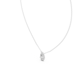 14K Solid Gold Lab Diamond Halo Pendant Necklace, White Gold, view 2