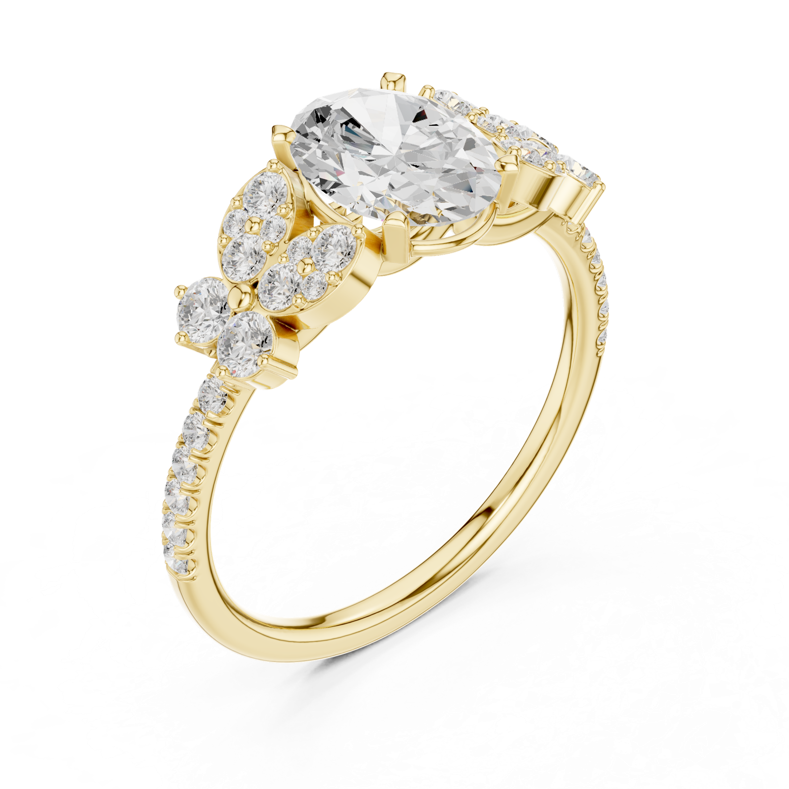 Gold Ring DDLR-1052, Yellow Gold, view 2