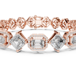 14K Solid Gold Lab Diamond Bracelet, Rose Gold, view 4