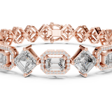 14K Solid Gold Lab Diamond Bracelet, Rose Gold, view 4