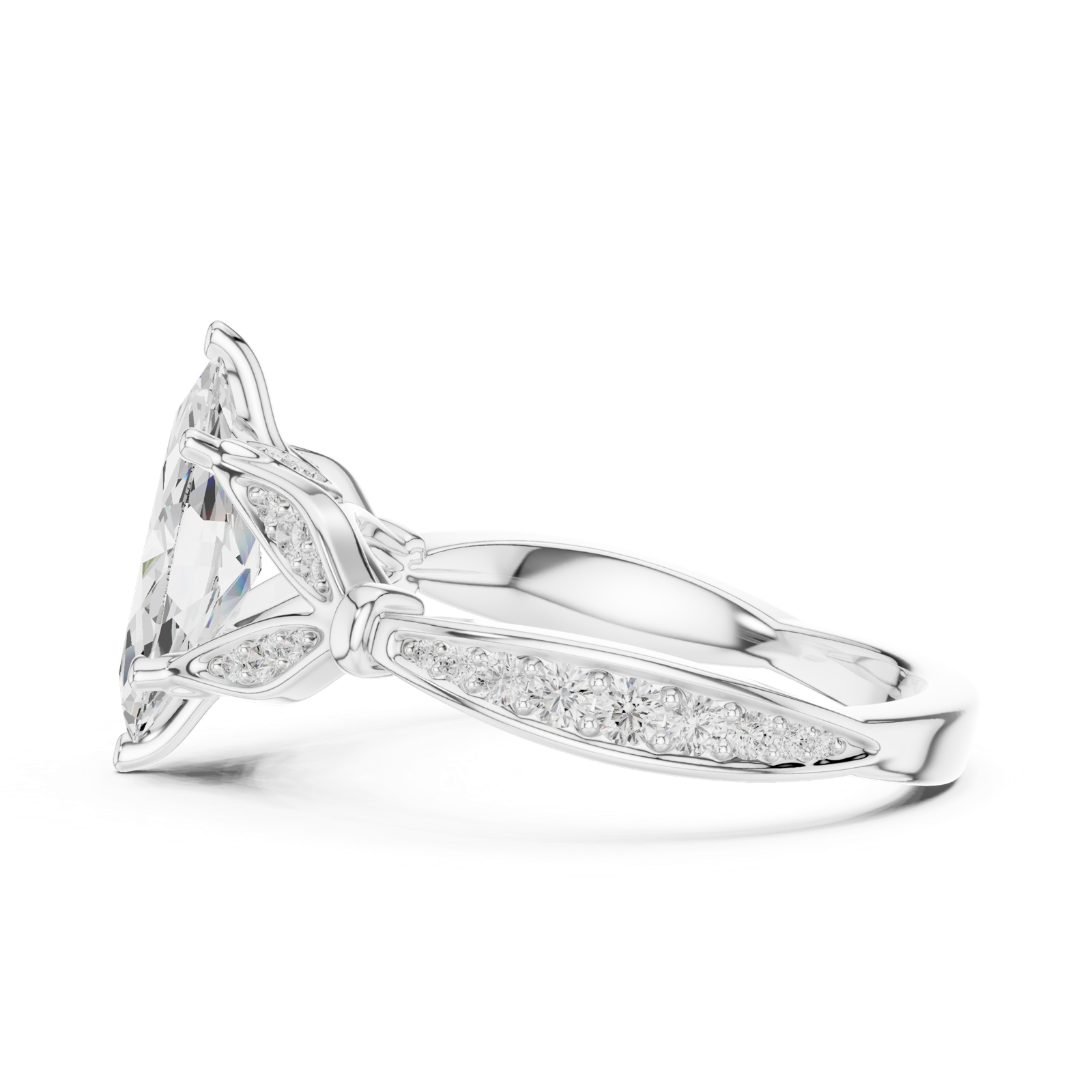 Gold Ring DDLR-935, White Gold, view 3