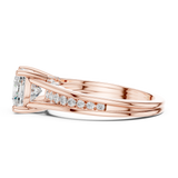 Gold Ring, Cushion center stone, Rose Gold, view 3