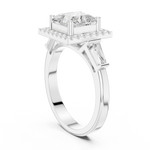 Gold Ring DDLR-342, Princess center stone, White Gold, view 1