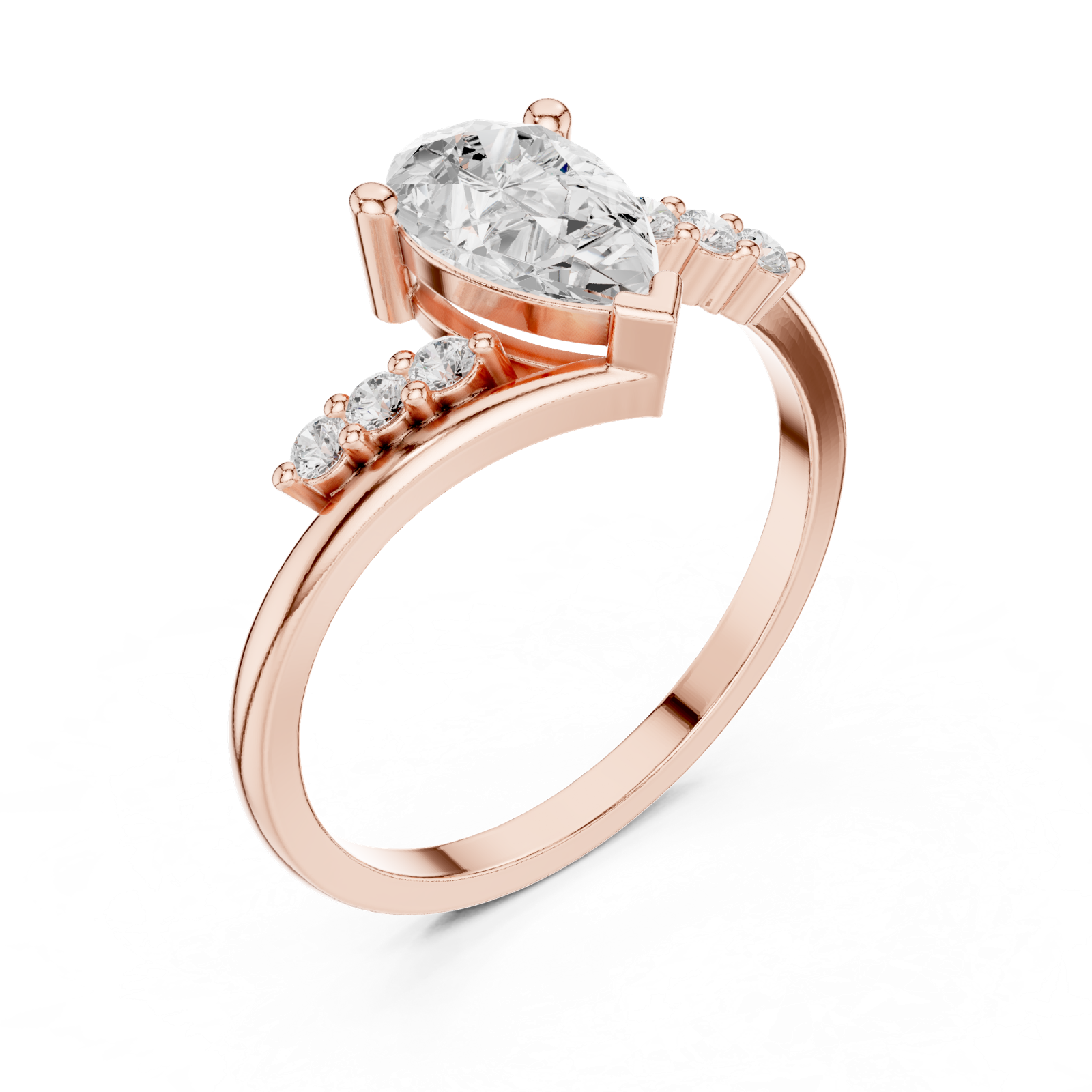 Gold Ring HLR-255, Rose Gold, view 2