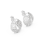 Gold Earrings 12-10011@E, White Gold, view 2
